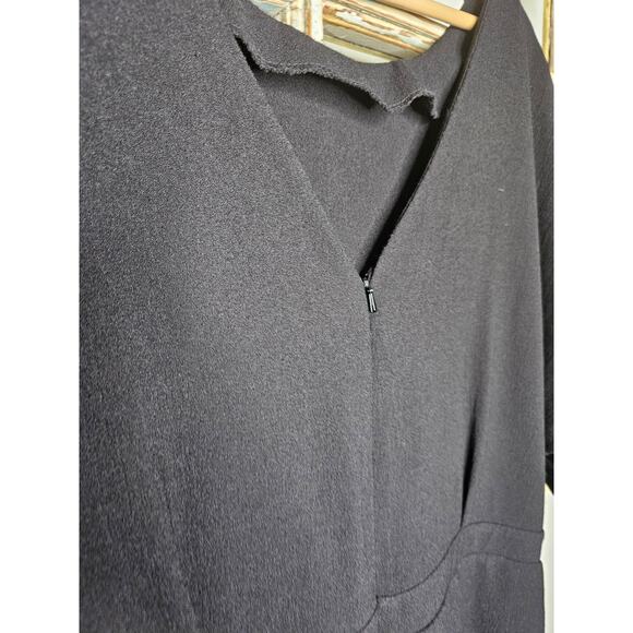 NWT Asos Black Basic Midi Dress Back V-Neck Ladies Size 16 - Picture 8 of 9